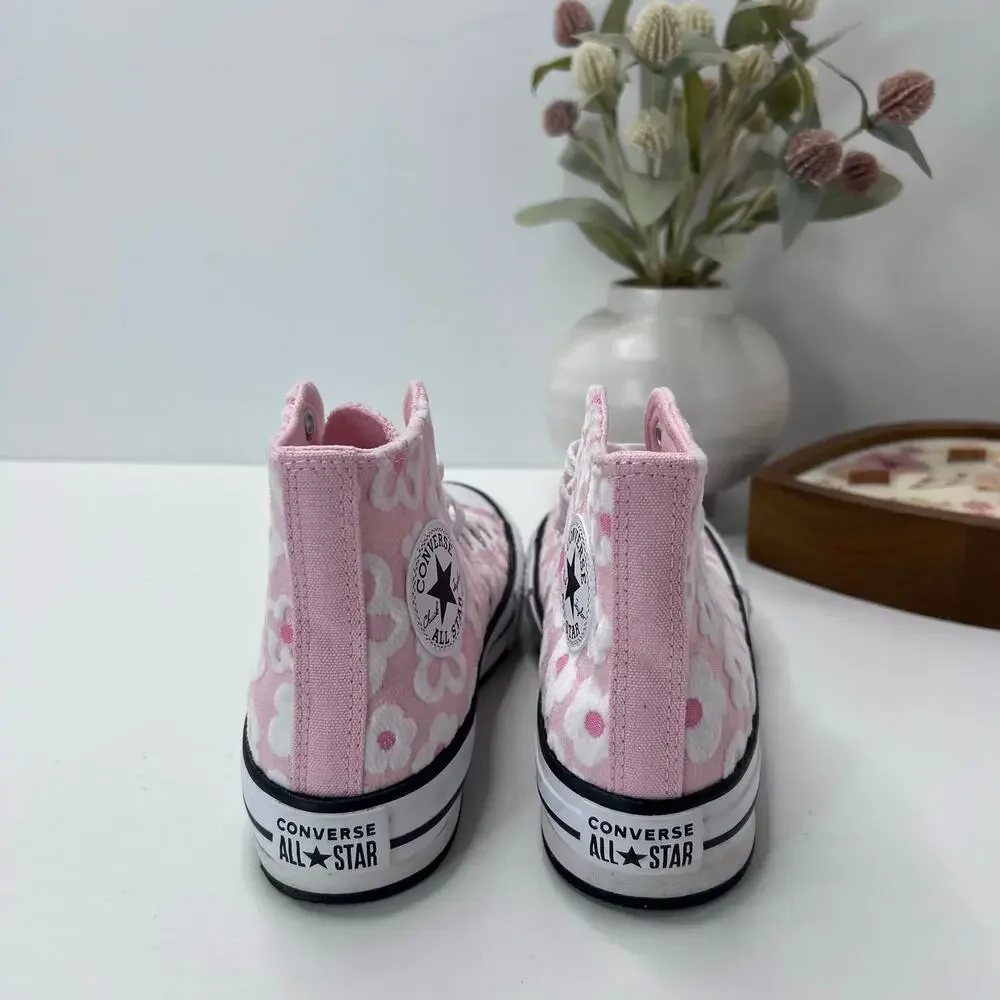 Converse Chuck Taylor All Star Floral High Top Sneaker Pink White Girl's 2